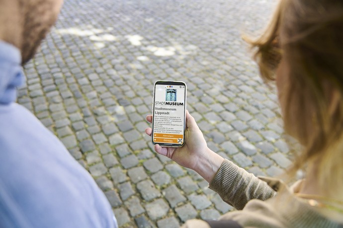 Ansicht der prototypischen Anwendung des Stadtmuseum Lippstadt auf einem Smartphone