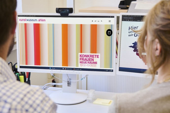Ansicht der neugestalteten Webseite des Kunstmuseum Ahlen